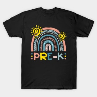 Pre-K Boho Rainbow Teacher Student Back To School Preschool T-Shirt